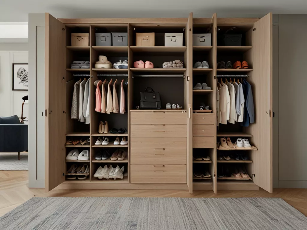 Afgewerkte kast met organisatie-elementen